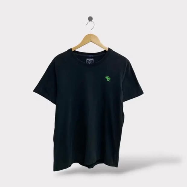 아베크롬비 A&F 녹색 무스 로고 반팔티 L