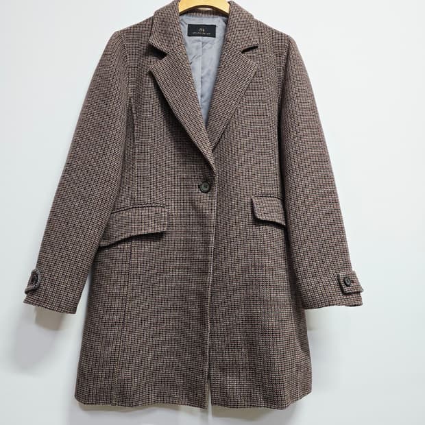 SI  체크 하프 코트