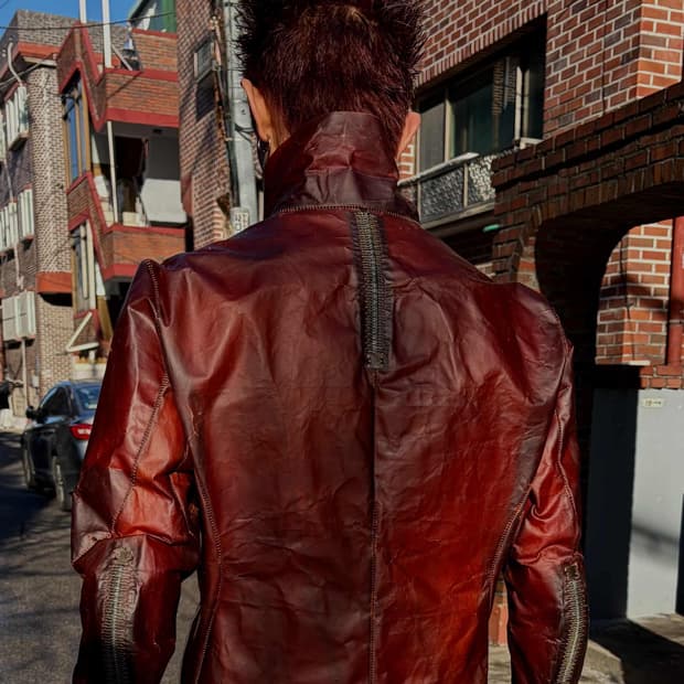 급처 일주일간만 아이작 세럼 isaac sellam 투명 레더 자켓 L