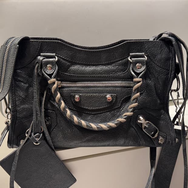 발렌시아가 시티 모터백 미니 다크그레이