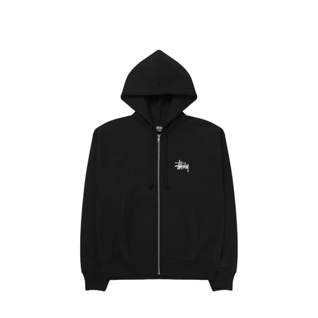 스투시 베이직 후드집업 블랙 L