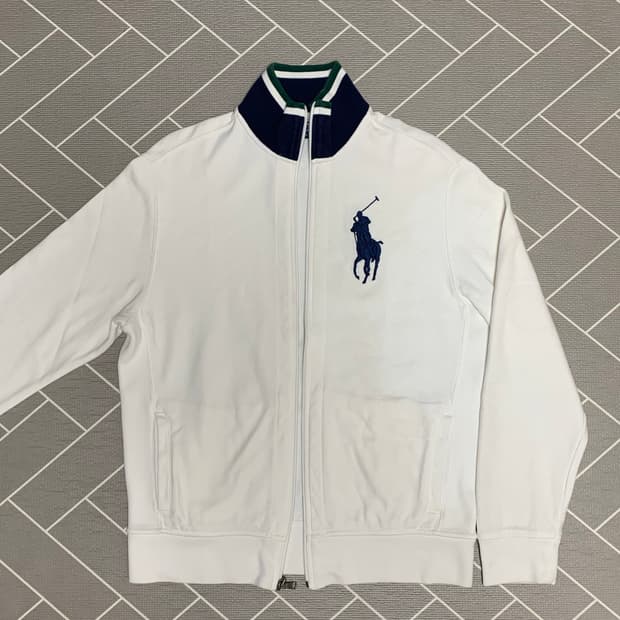 폴로 빅포니 코튼집업 화이트 