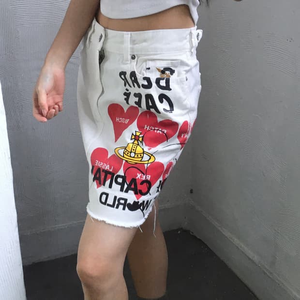 비비안웨스트우드 프린팅 화이트 H 스커트 