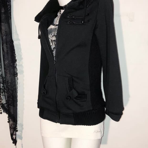 00s 하이넥 아우터 자켓 오피움 락시크 y2k