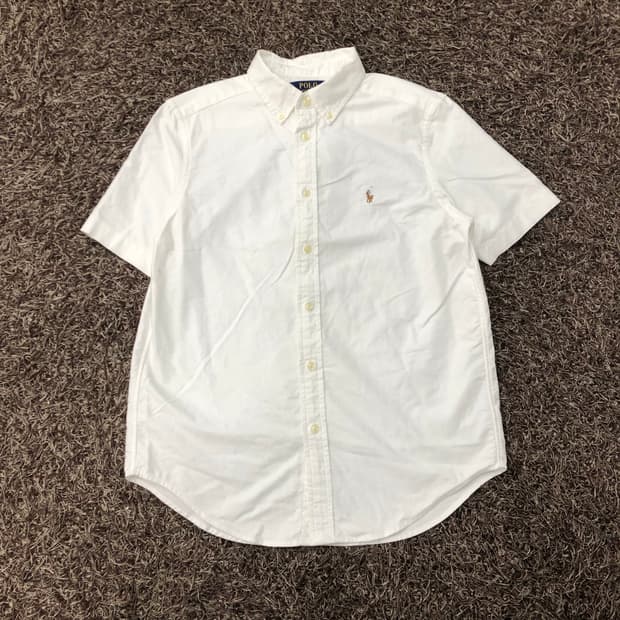 폴로 랄프로렌 걸스 화이트 반팔 셔츠
