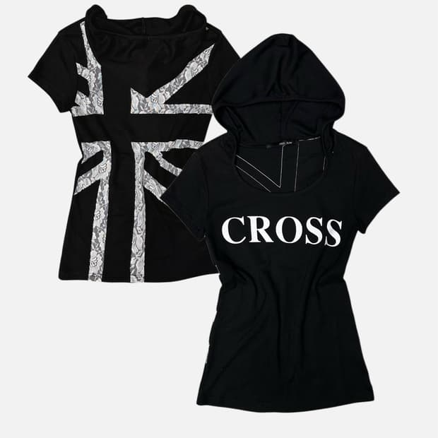 lace union jack hood t-shirt