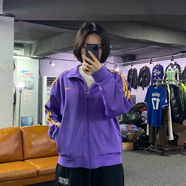 널디 퍼플 스몰로고 트랙탑 져지 B2923