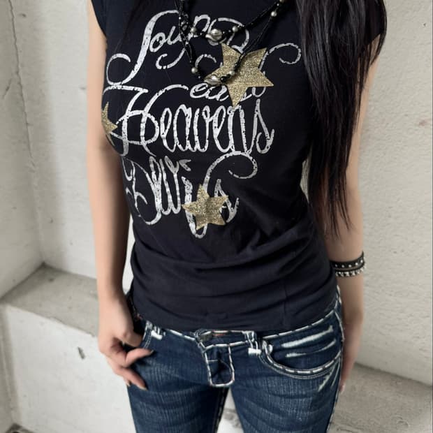 Paris script slim top
