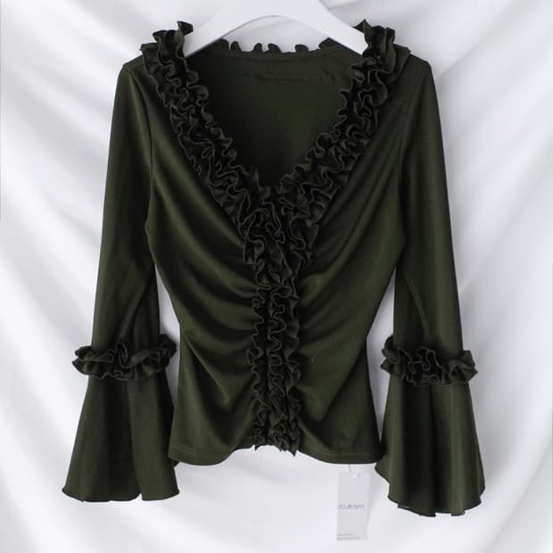 frill shirring cardigun