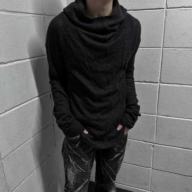 Viridianne mod drape wool hood