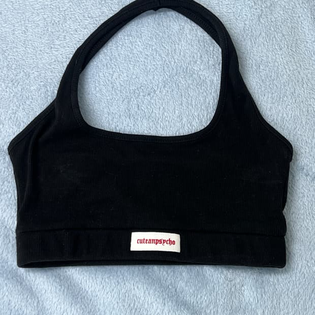 Cute and Psycho Black Halter Top