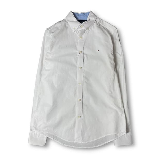 타미힐피거 미니로고 화이트 긴팔 셔츠 S