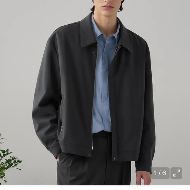 (L) 드로우핏 울 크롭 미니멀 블루종 자켓 [CHARCOAL] 판매