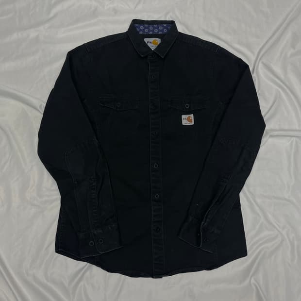 칼하트 FR 스몰로고 블랙솔리드셔츠 L