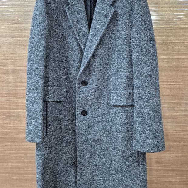 [새상품] 커스텀멜로우 울 100% 롱코트 그레이 (105 사이즈)
