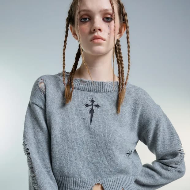 [단종] 러브이즈트루 AM GRUNGE KNIT(GRAY)