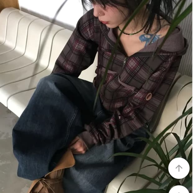 팀버 체크 후드