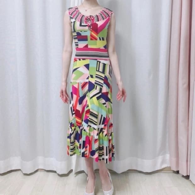 크리스찬 라크로와 Christian Lacroix 저지 원피스 멀티 컬러