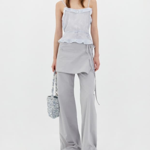 로우클래식 layered wrap skirt pants (xs)