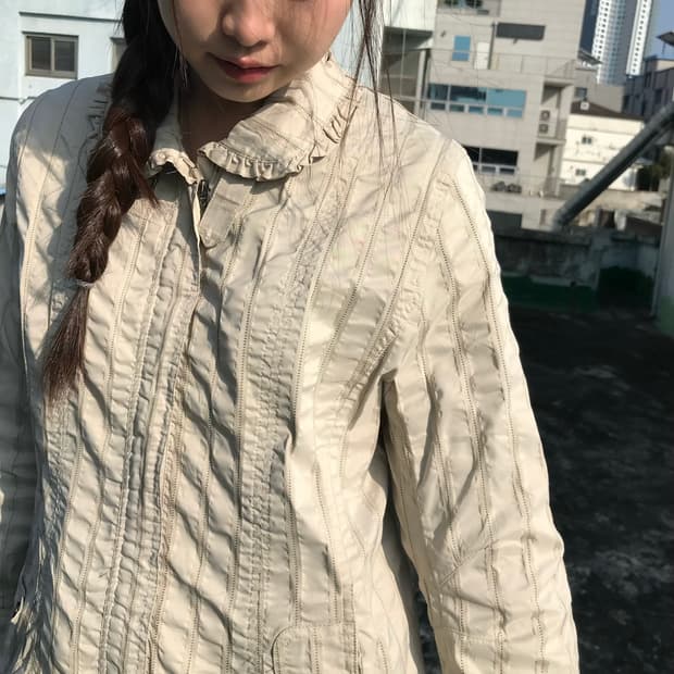 레이스 셔링 집업 