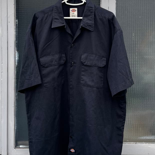 디키즈 반팔 워크셔츠 블랙 XL