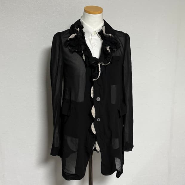 14ss 꼼데가르송 꼼데가르송 오간자 프릴 시스루자켓m