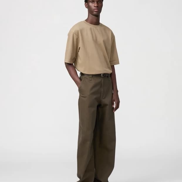 (76) 유니클로 와이드핏 치노팬츠 브라운 새상품