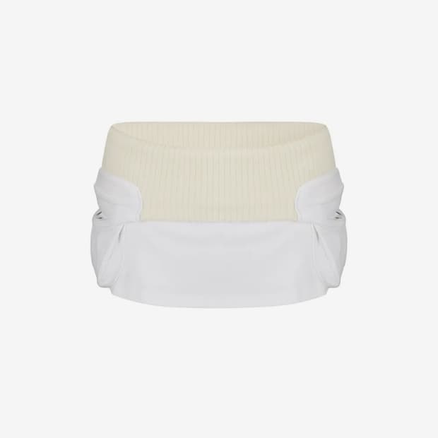 카시코 Knit Micro Skirt Ivory