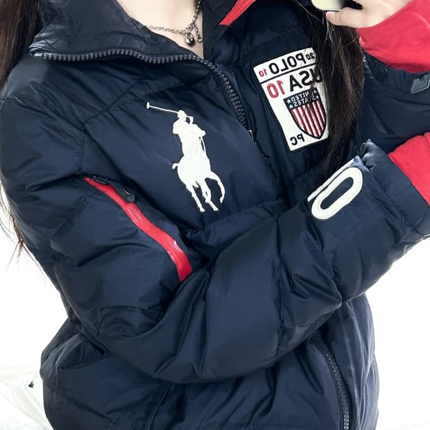 폴로 USA 빅포니 덕다운 투웨이 패딩
