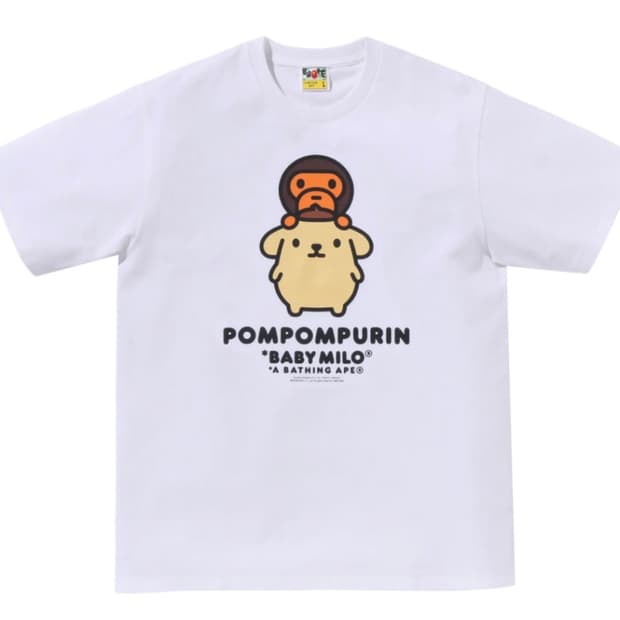 베이프 x 폼폼푸린 콜라보 티셔츠 화이트 S
