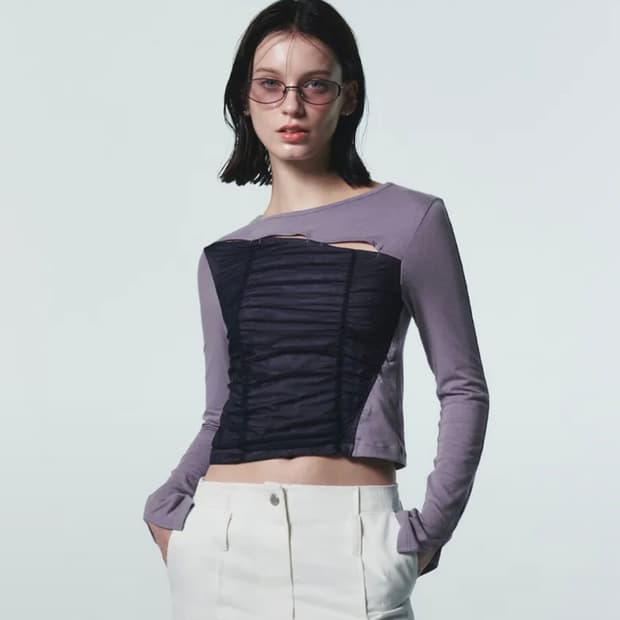 커렌트 레이어드 셔링 탑 새상품