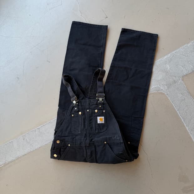 칼하트 덕 캔버스 더블니 오버롤