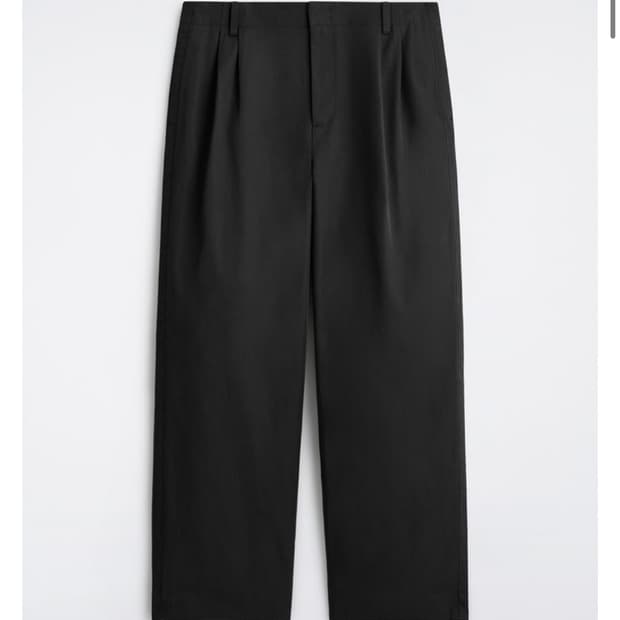 COS 코스 플리티드 와이드 레그 트라우저 팬츠 블랙 48(31-32)