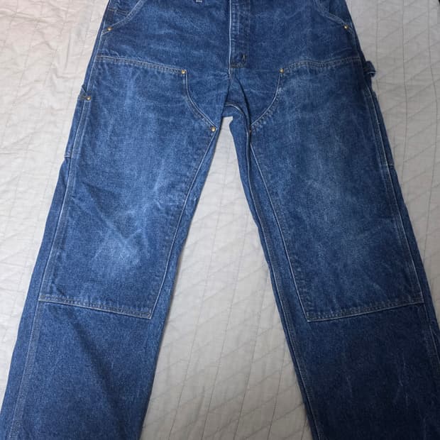 [38X30] 90s 칼하트  더블니 바람개비택 데님팬츠 @ B-23