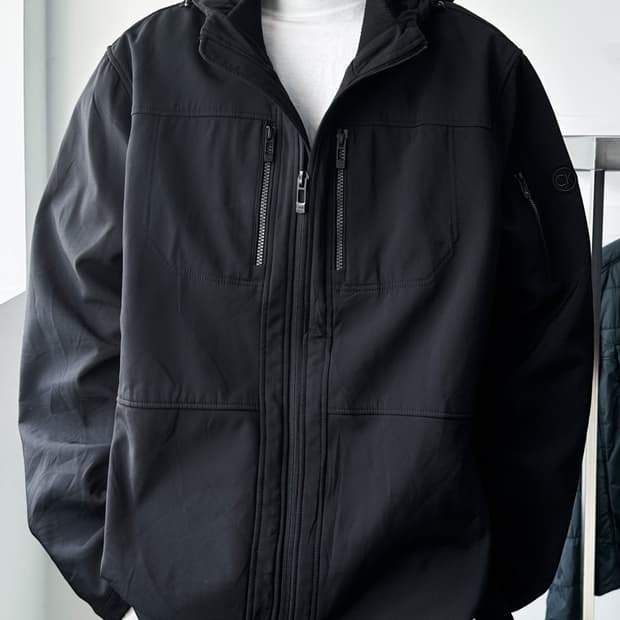 캘빈 클라인 CK 로고 소프트-쉘 후드 자켓