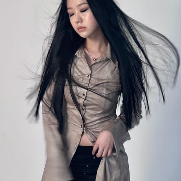 달링유어배드 셔츠 달유밷 VINTAGE SUEDE LONG SHIRT