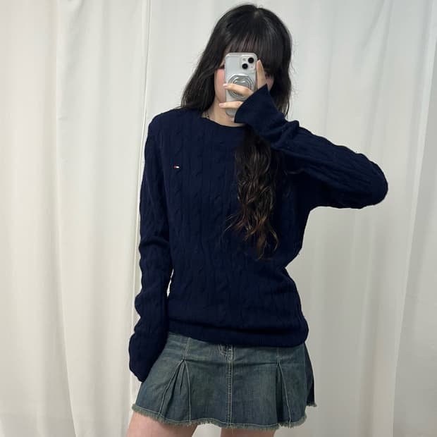 Tommy Hilfiger navy cable knit