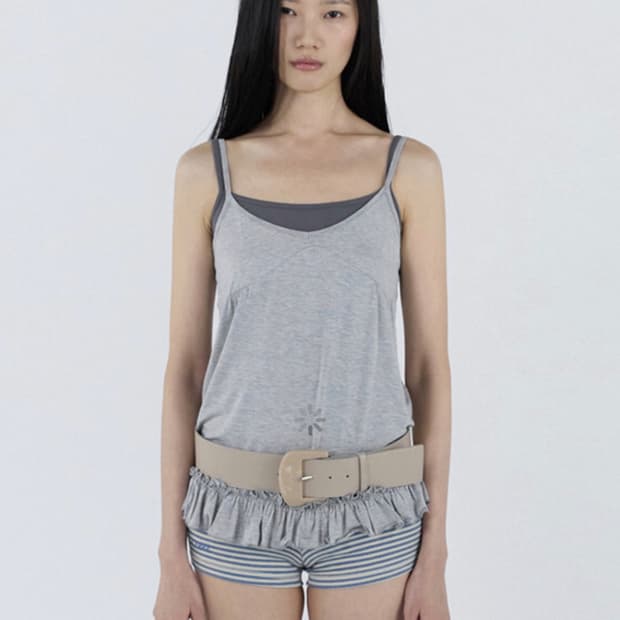 cerric Frill Hem Sleeveless _ Gray