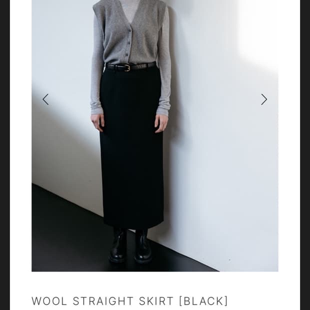 르917 wool staright skirt black 36