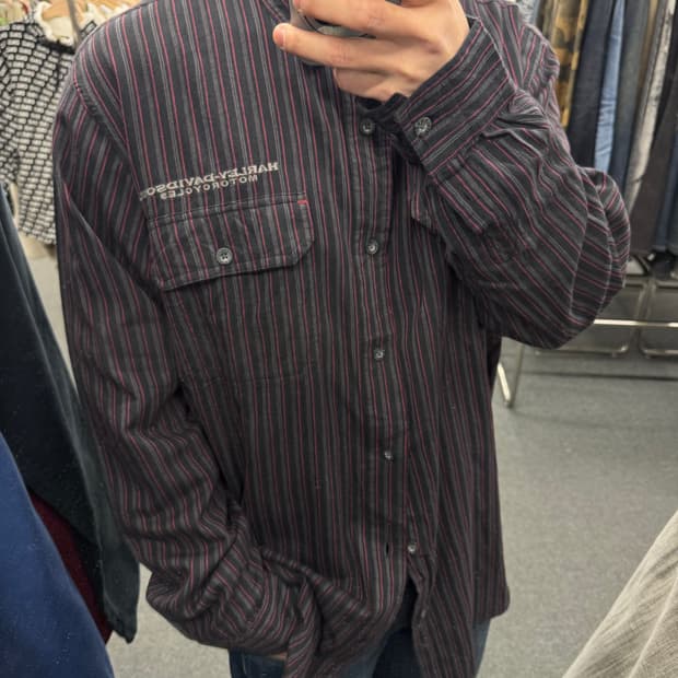 XL)할리데이비슨 vintage 멀티 스트라이프 긴팔셔츠