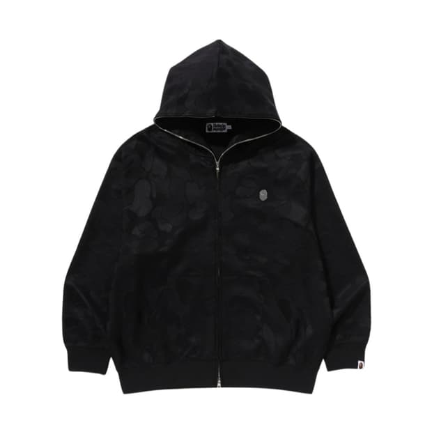 [구함글]베이프 솔리드 자카드 원 포인트 후드집업 블랙