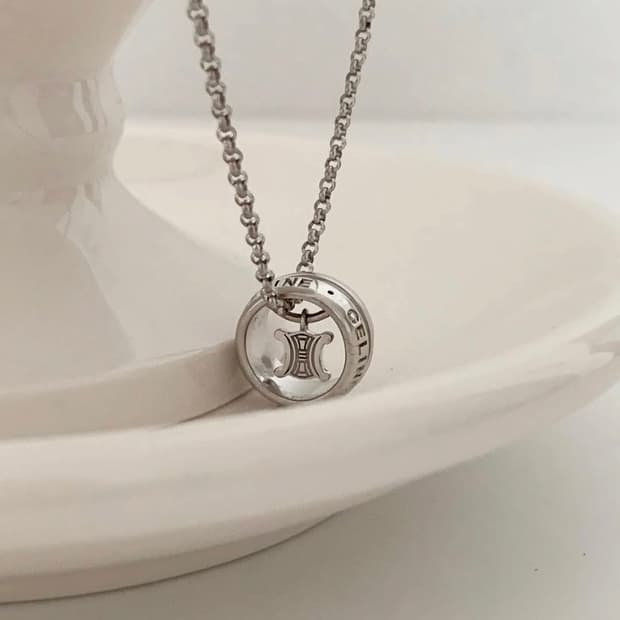 Vtg Celine silver ring necklace 빈티지 셀린느