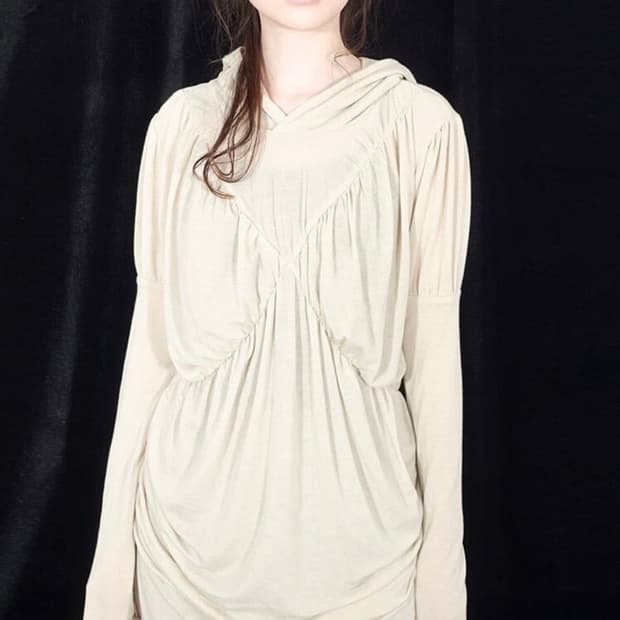 샵페어리 드레이프 후드 베이지