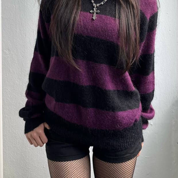 Vintage Purple Stripe Knit 