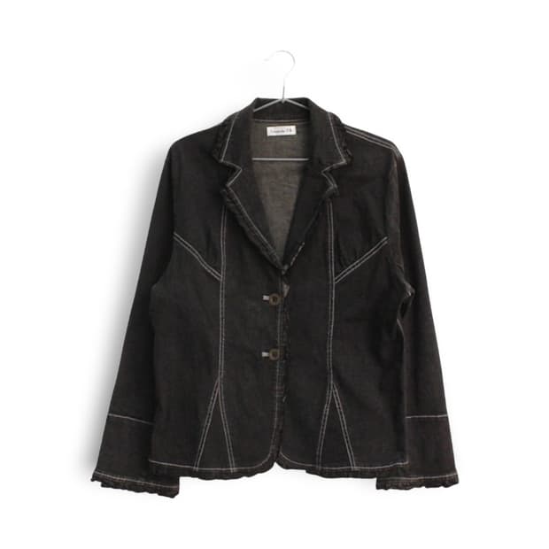 프릴 청자켓 빈티지 자켓 외투 