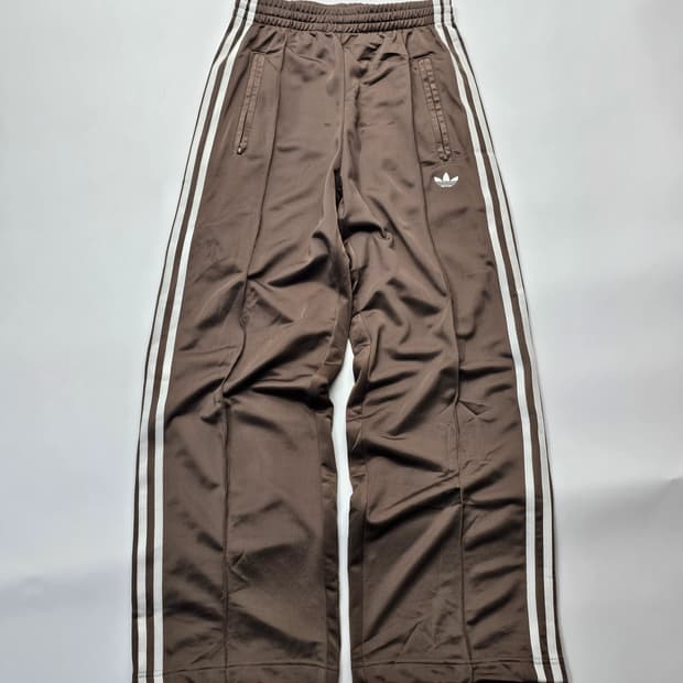 아디다스 삼선 브라운 트랙팬츠 와이드 져지 바지
