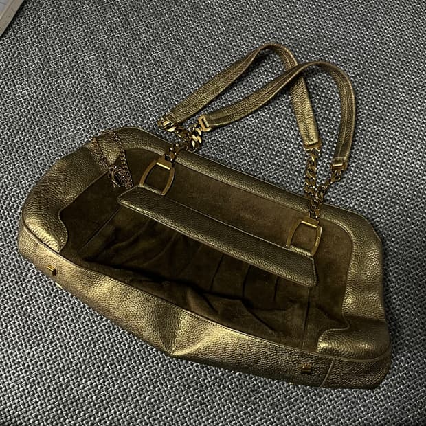 까르띠에 cartier 빈티지 골드 리얼레더 이태리 숄더백