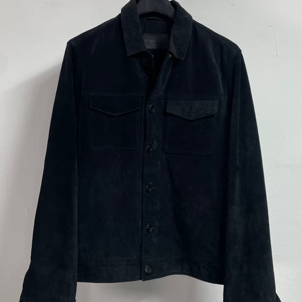 올세인츠 검정 스웨이드 트러커자켓 (on.376)  