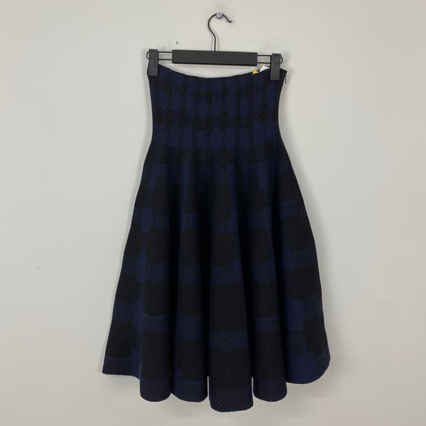 럭키슈에뜨 프릴 모 체크 스커트 38