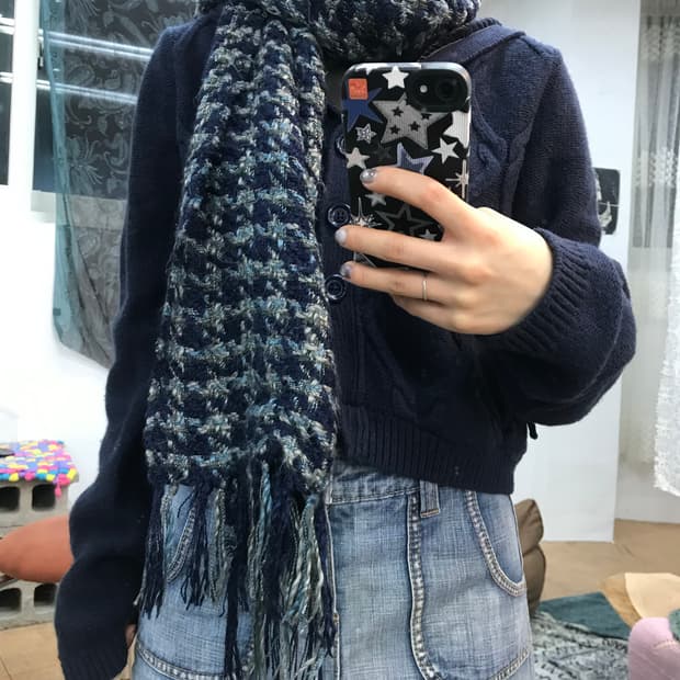 빈티지 체크 머플러 